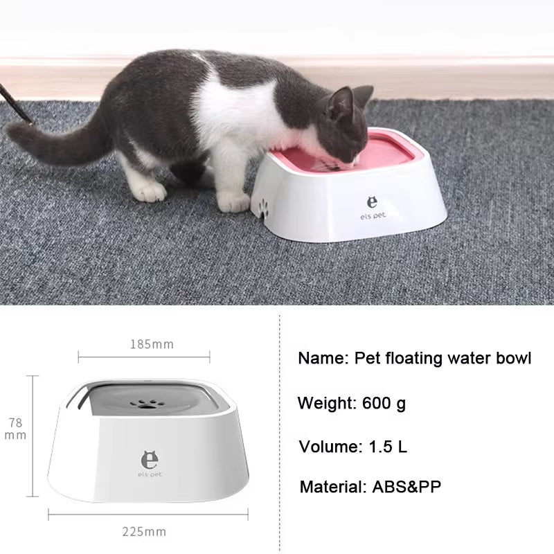 Water Drinking Bowl for Cats & Dogs - Spill & Splash Free  