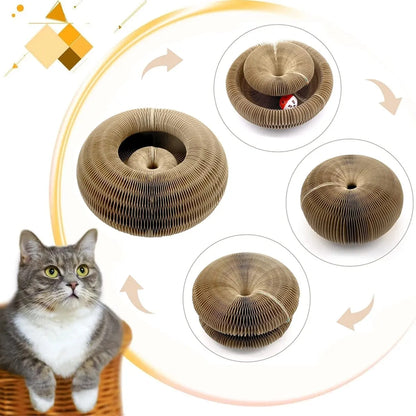 Magic Cat Scratch Board with Ball & Climbing Frame – Ridged Scratching Toy for Cats