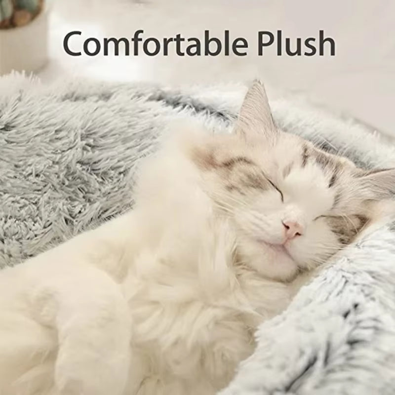 Winter Plush 2-in-1 Cat Bed & Cushion – Warm Pet House and Sleep Bag for Cats & Small Dogs