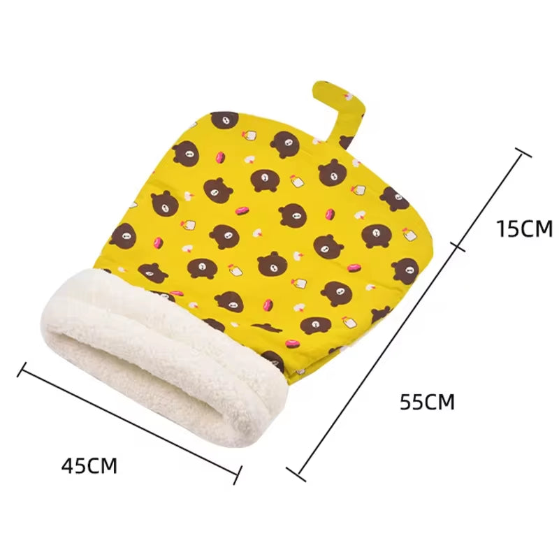 Soft & Cozy Cat Sleeping Bag - A Fluffy, Pocket-Style Quilt Bed Designed for Kittens and Puppies